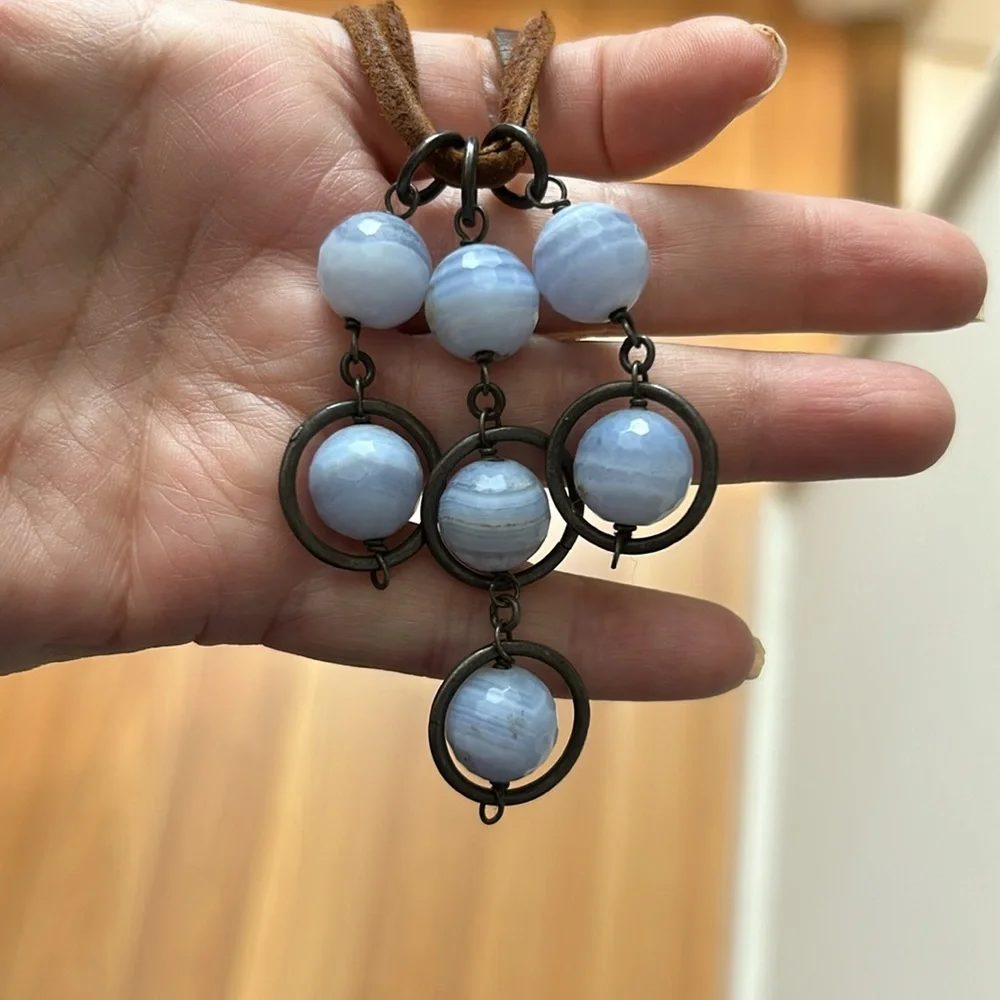 Vintage Stone Leather Necklace - Picture 6 of 8